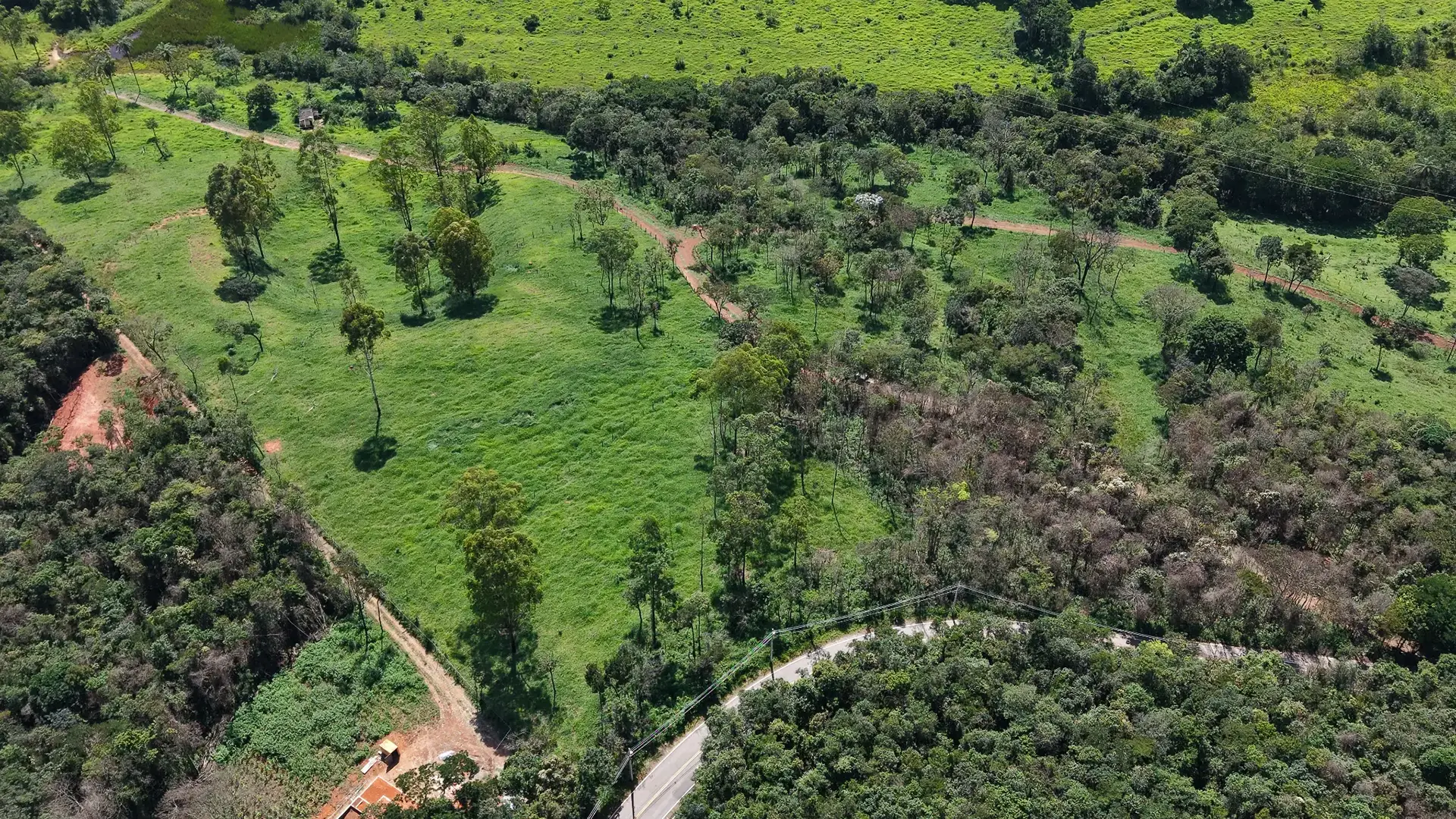 Vista aérea das Chácaras Sossego